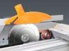 Robland FZ300 panelsaw blade and orange safety guard mounted on a sliding table saw unit