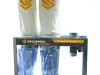 Salvamac Air & Painting dual-bag dust extractor unit with two white filter bags and clear collection sacks on a metal frame