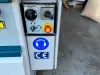 Spindle moulder control panel with main power switch, spindle selector, emergency stop button, and CE marking