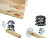 Stacked pine timber planks alongside diagrams showing circular saw blades and dado head cutters grooving wood sections