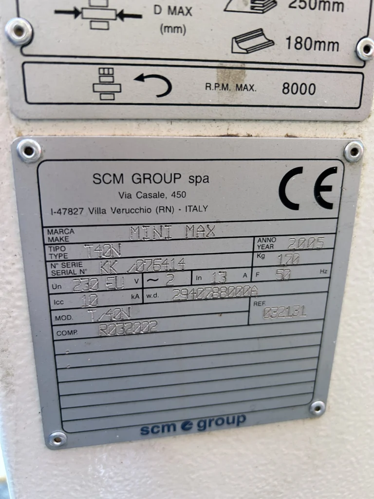 Used Mini Max T40 N Spindle Moulder - Image 2
